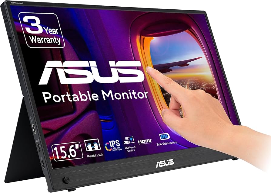 ASUS ZenScreen Touch 16” USB-C Portable Monitor (MB16AMTR) - Full