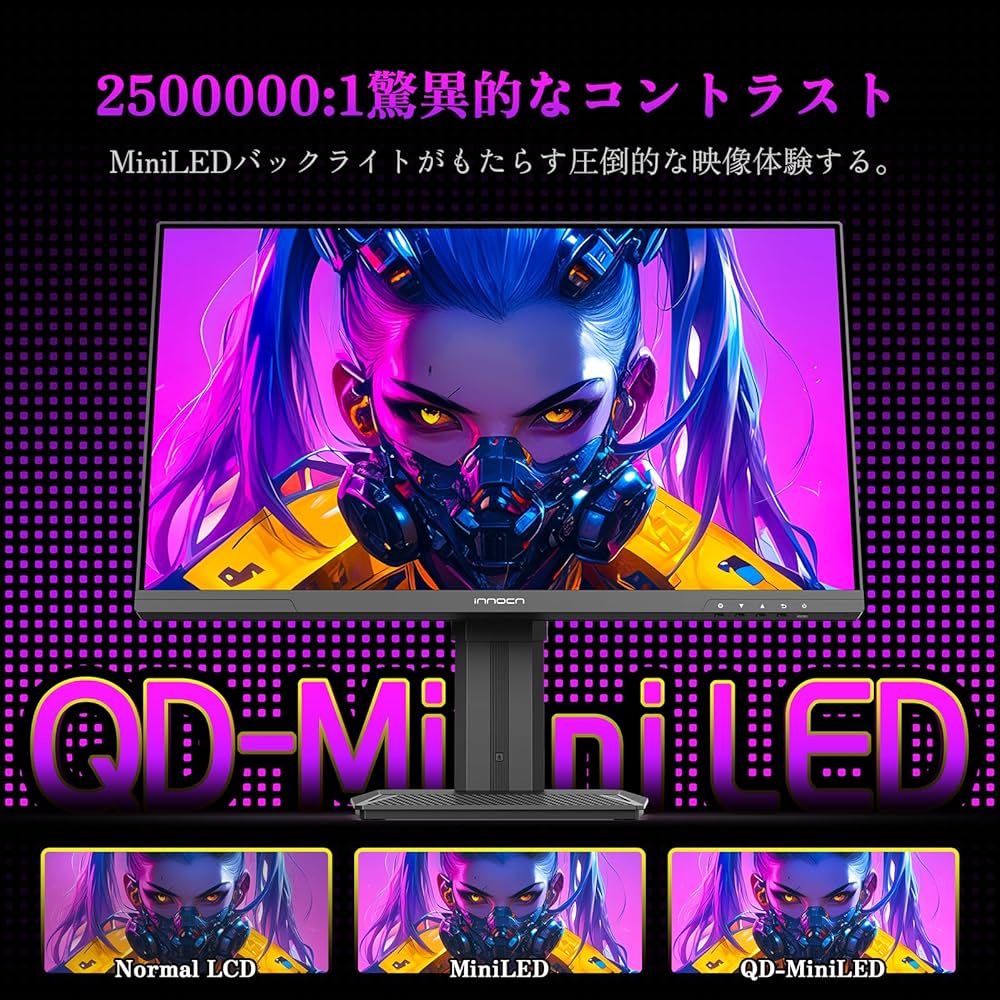 Amazon.co.jp: INNOCN 24.5インチ 240Hz WQHDモニター QD-MiniLED