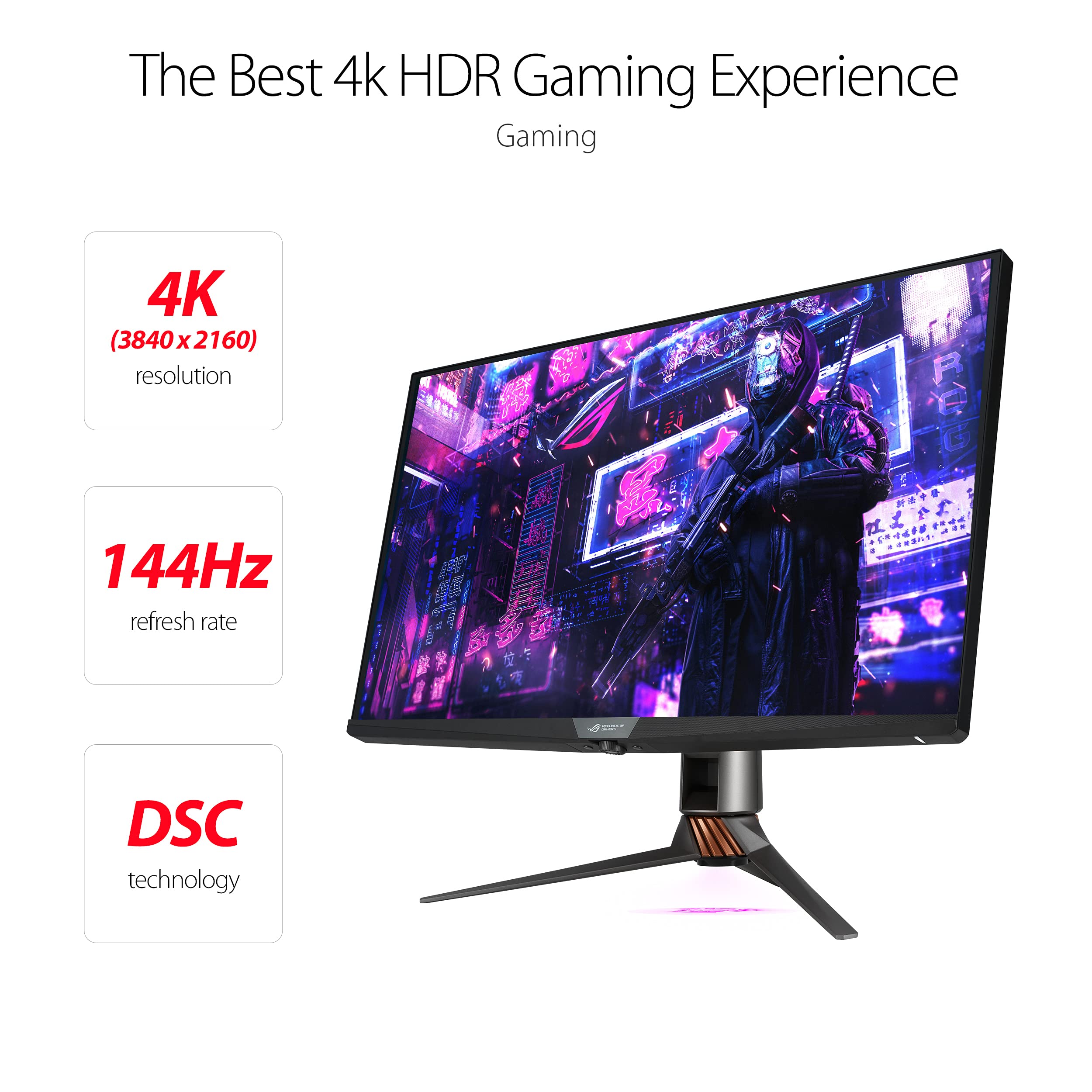 Amazon.com: ASUS ROG Swift 32 inches 4K HDR 144Hz DSC Gaming