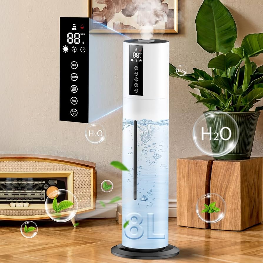 Amazon.co.jp: Goldmax 加湿器 大容量 8L タワー式 アロマ 上から給水