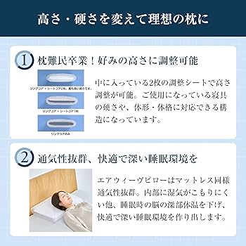 Amazon｜エアウィーヴ(airweave) 枕 ピロー S-LINE 幅約66×長さ約40×高