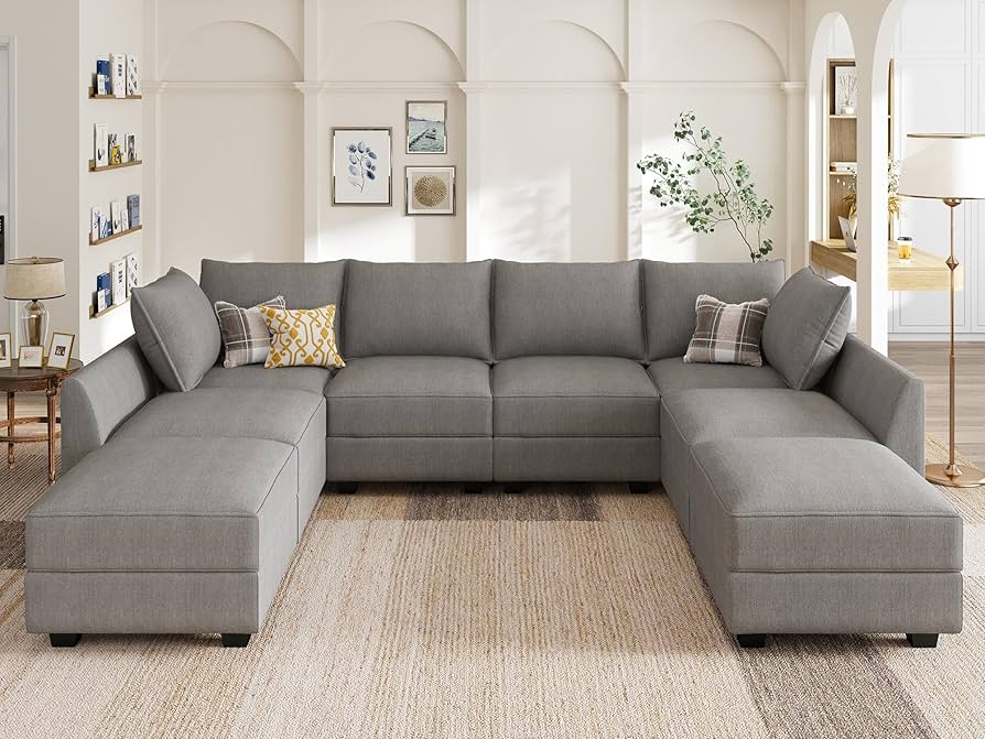 Amazon｜HONBAY モジュラーソファ 収納付き U字型セクショナルソファ