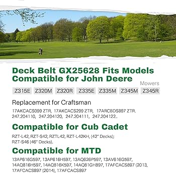 Amazon.com : GX25628 Drive Belt Compatible with John Deere Z300