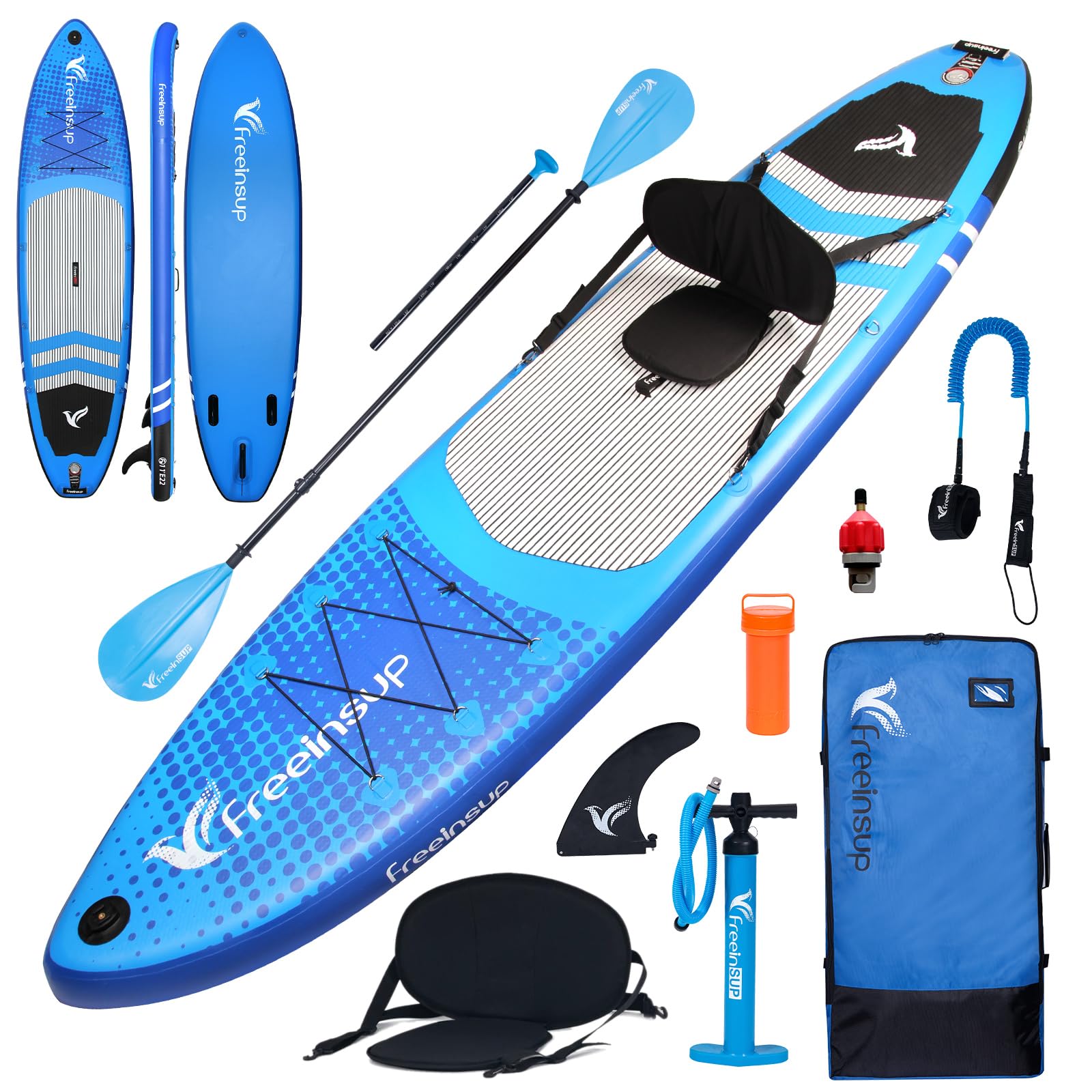 Freein Inflatable Stand Up Paddle Board ，Capacity 2-in-1 SUP