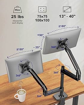 Amazon.co.jp: Ergounion PCモニターアーム デュアル 液晶ディスプレイ