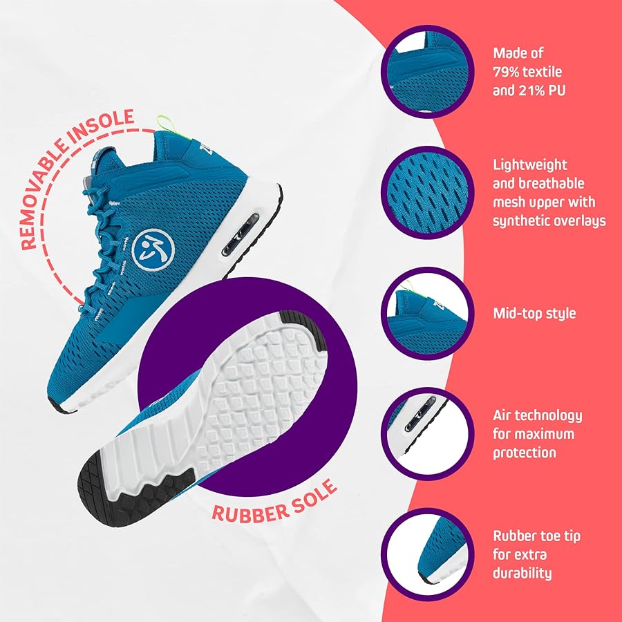 Amazon | ZUMBA Air Funk レディースダンスシューズ、ミッドトップ