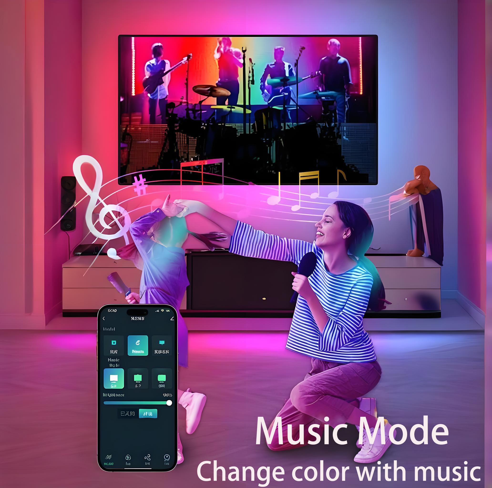 Amazon.co.jp: スマートTV同期RGBIC LEDストリップライト、HDMI 2.0