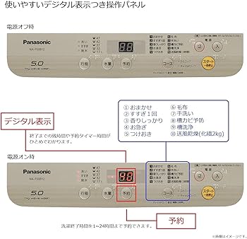 Amazon.co.jp: パナソニック 全自動洗濯機 洗濯 5kg つけおきコース