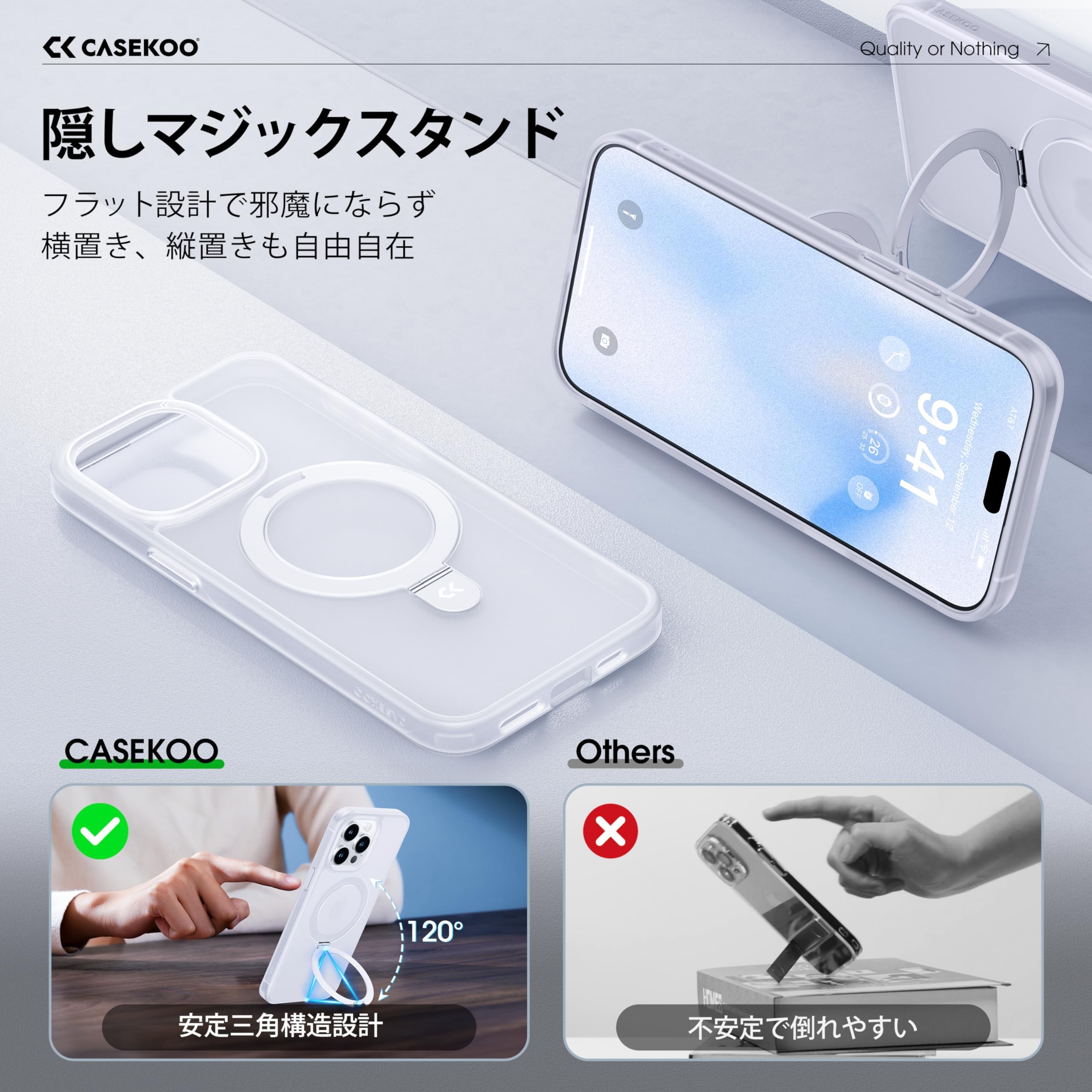 Amazon.co.jp: 【2024必見！4in1多機能満載】CASEKOO iPhone 15 Pro