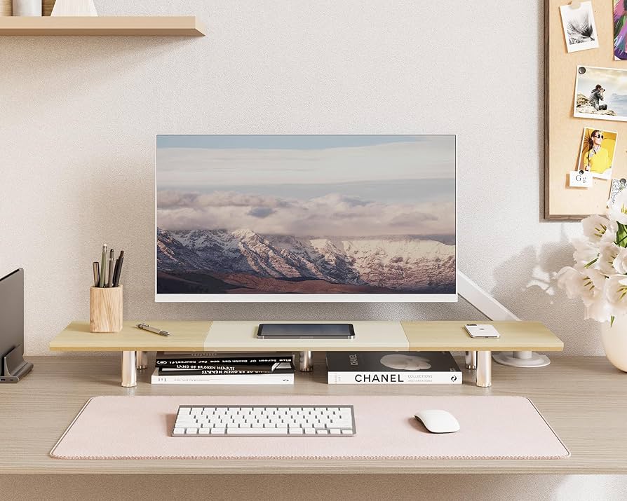 Amazon.co.jp: Fenge モニター台 机上台パソコン台 机上ラック 幅100cm