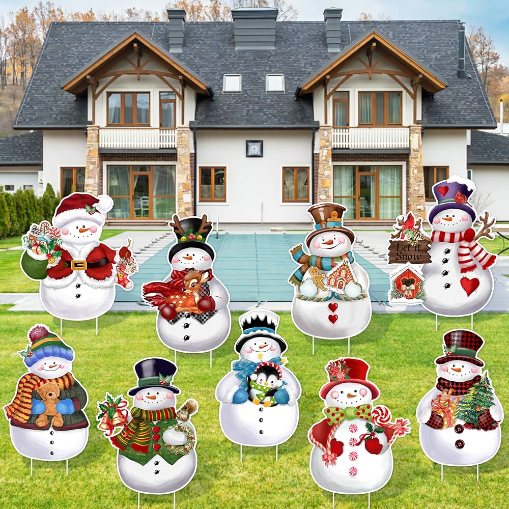 Amazon.co.jp: TREWAVE ステークス付きクリスマスヤードサイン 9個