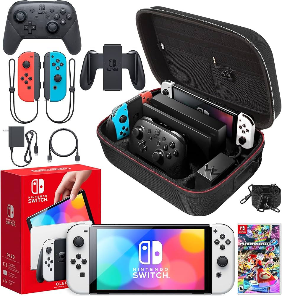 Amazon.com: Nintendo Switch OLED Model (White) Mario Kart 8 Deluxe