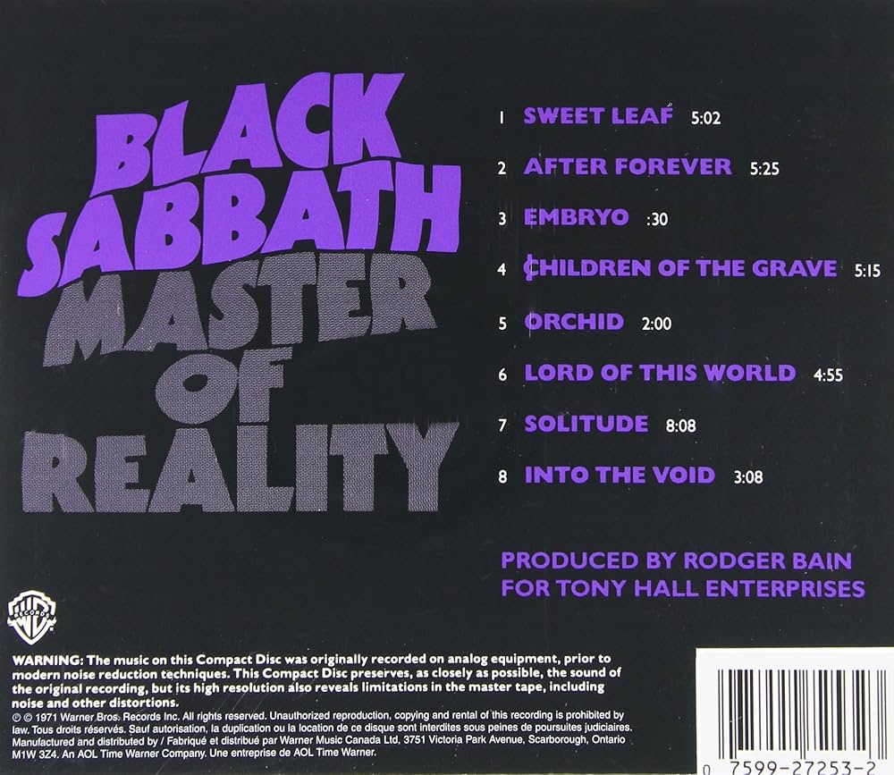 BLACK SABBATH - MASTER OF REALITY: BLACK SABBATH: Amazon.ca: Music