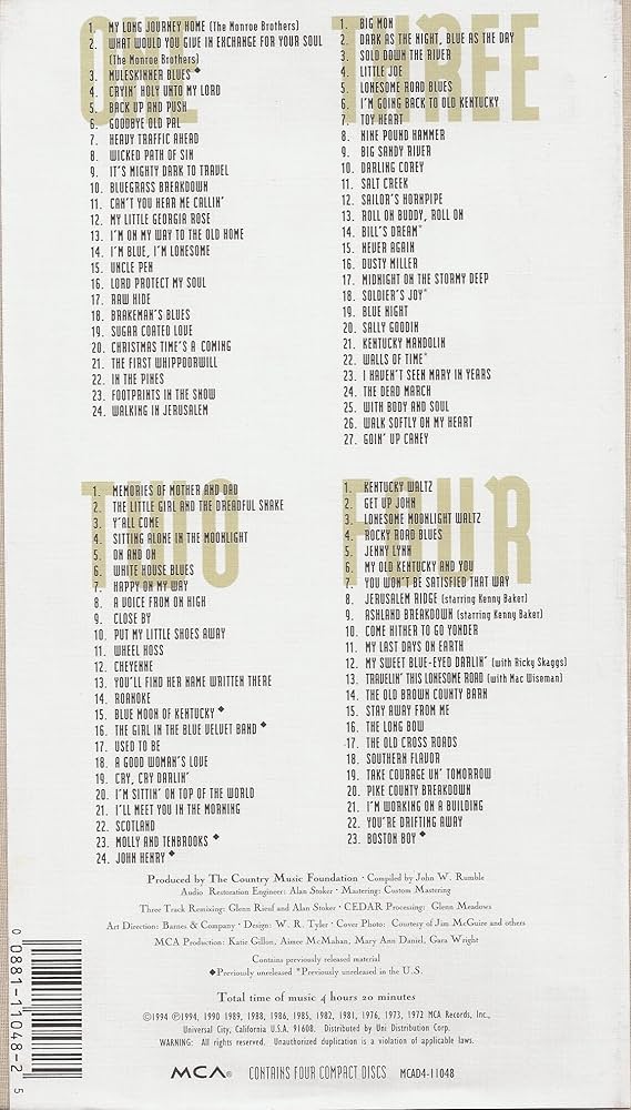 Monroe, Bill - Music of Bill Monroe From 1936-1994 - Amazon.com Music