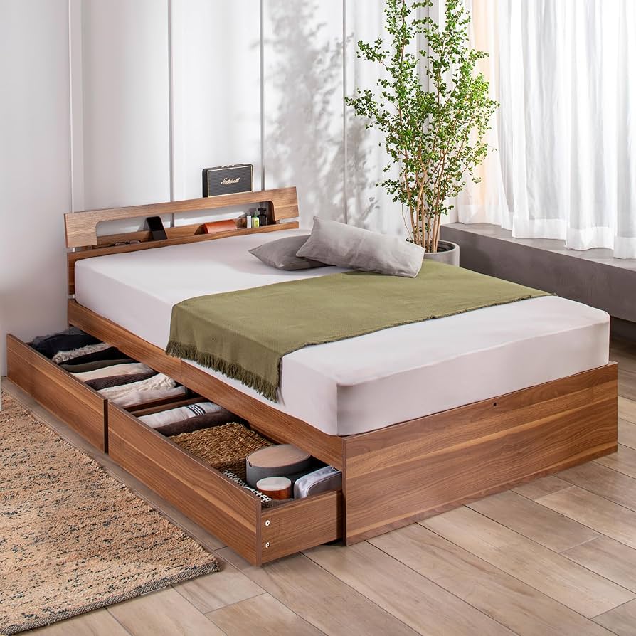 Amazon｜GOKUMIN ベッド シングル すのこベッド【 竹素材/大容量収納