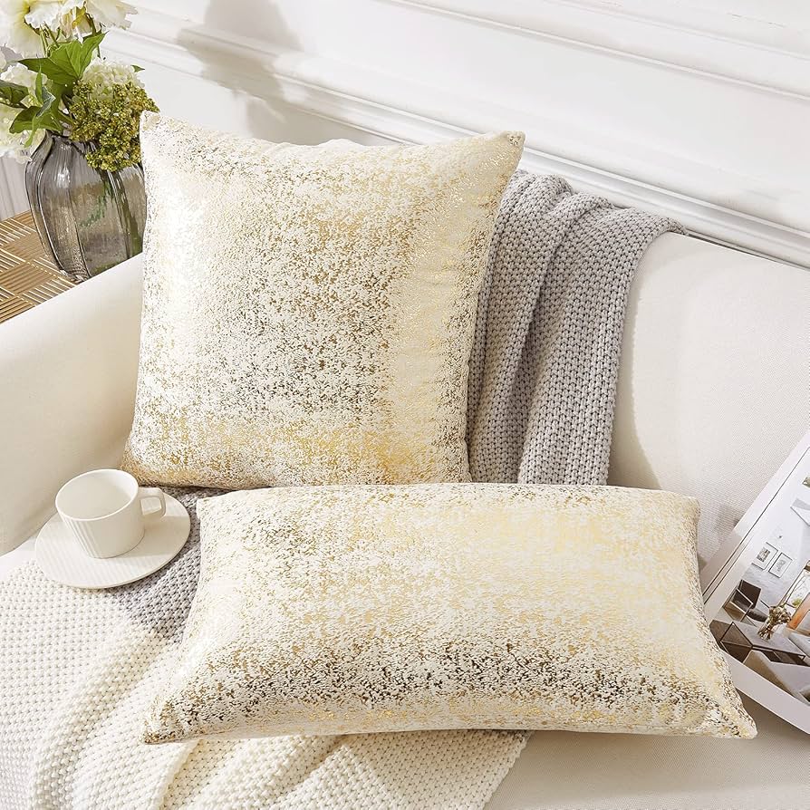 Amazon.co.jp: EUCIOR シャンパンクッションカバー 18x18インチ