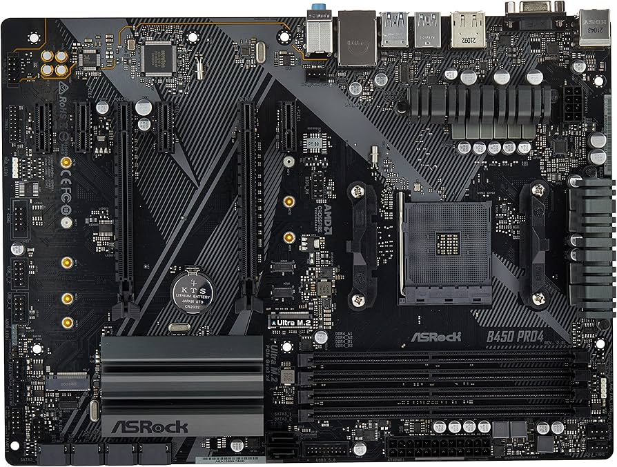 Amazon.com: Asrock B450 PRO4 R2.0 AM4 AMD Promontory B450 SATA