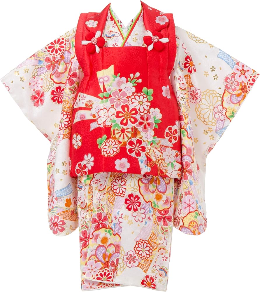 Amazon | 七五三 着物 3歳 被布セット 正絹 女の子 京都花ひめ 花車3