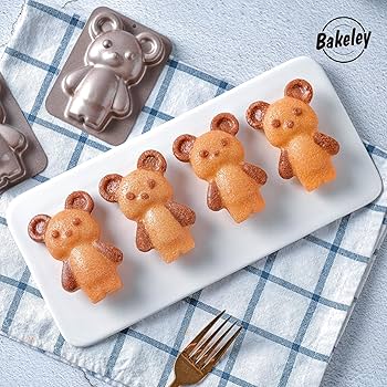 Amazon.co.jp: Bakeley小熊ケーキ型 動物チョコレート型 マドレーヌ型