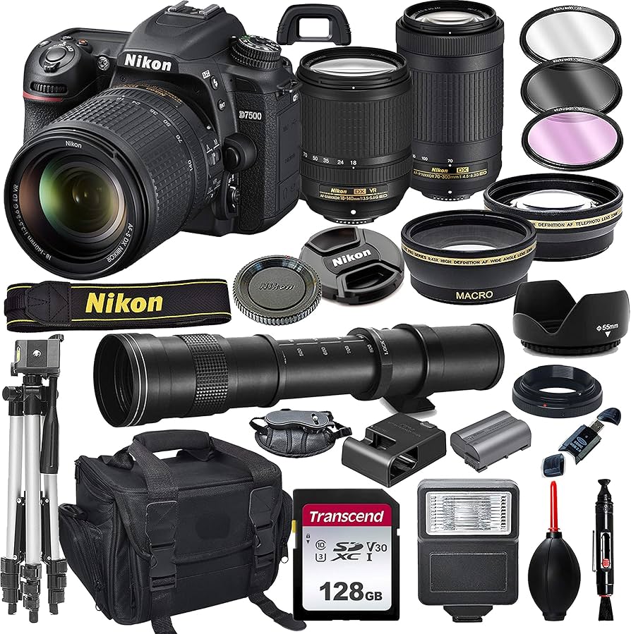 Amazon.com : Nikon D7500 DSLR Camera with 18-140mm VR and 70-300mm