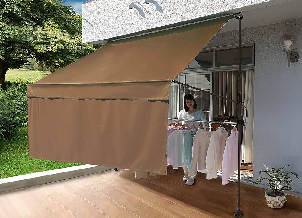 Amazon | リビングアウト(Living Out) 前幕と物干し竿付きオーニング