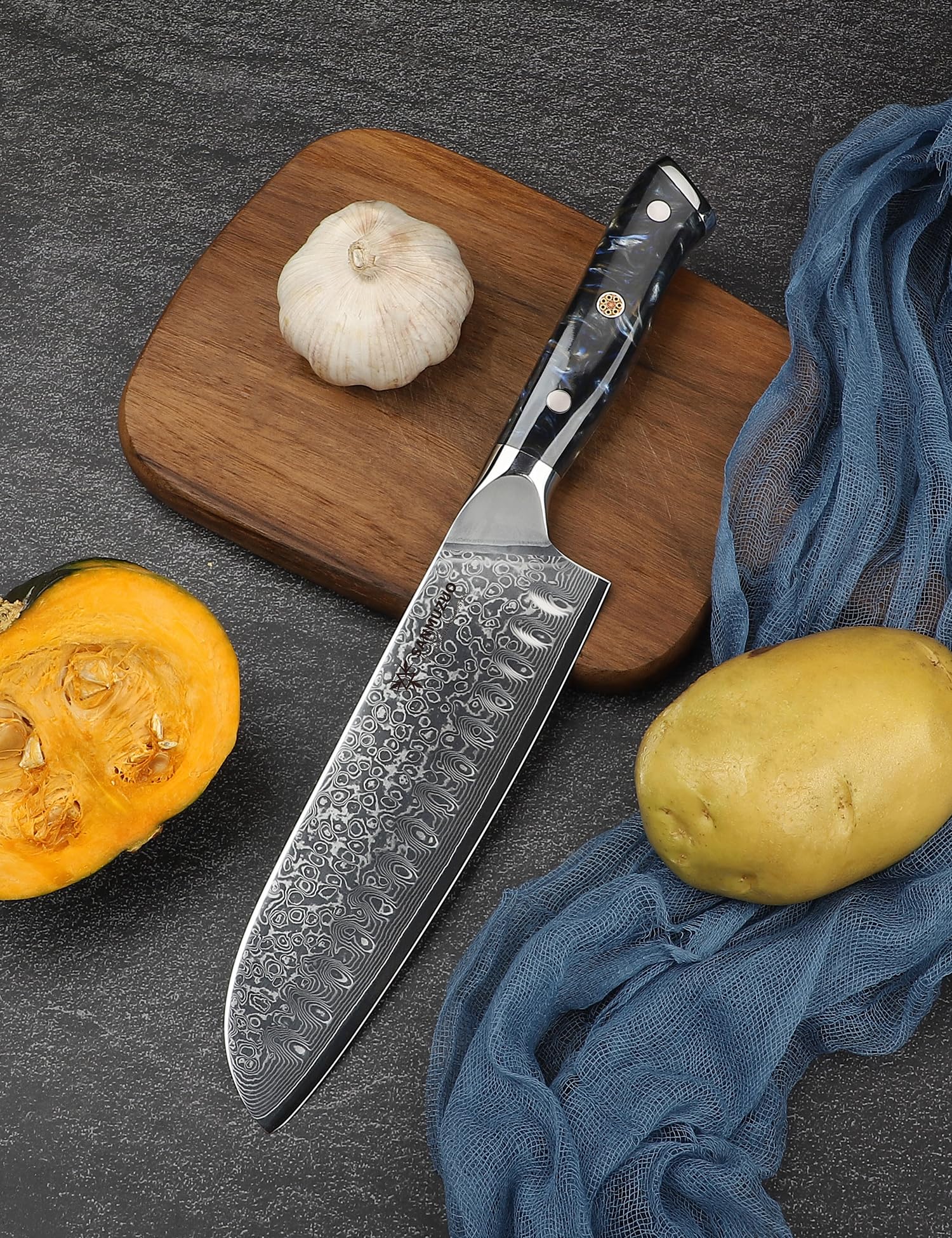 Amazon | SANMUZUO 三徳包丁 - 7インチ - Xuan シリーズ - 67 層