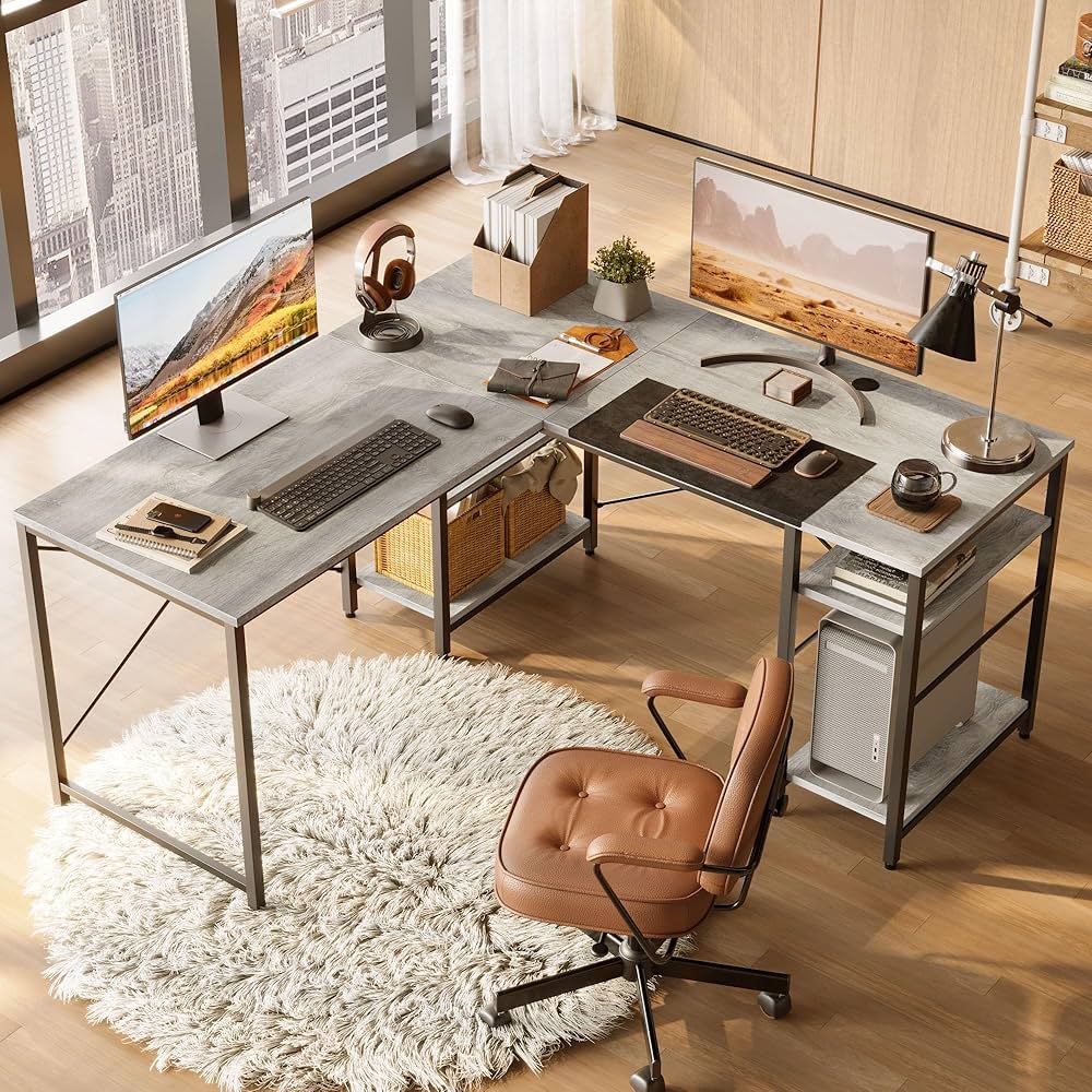 Amazon | Bestier l字デスク パソコンデスク L字型 幅150cm コーナー