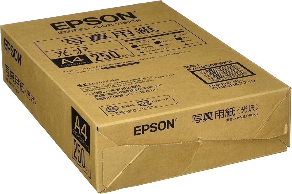 Amazon | エプソン コピー用紙 写真用紙 光沢 250枚 A4 KA4250PSKR