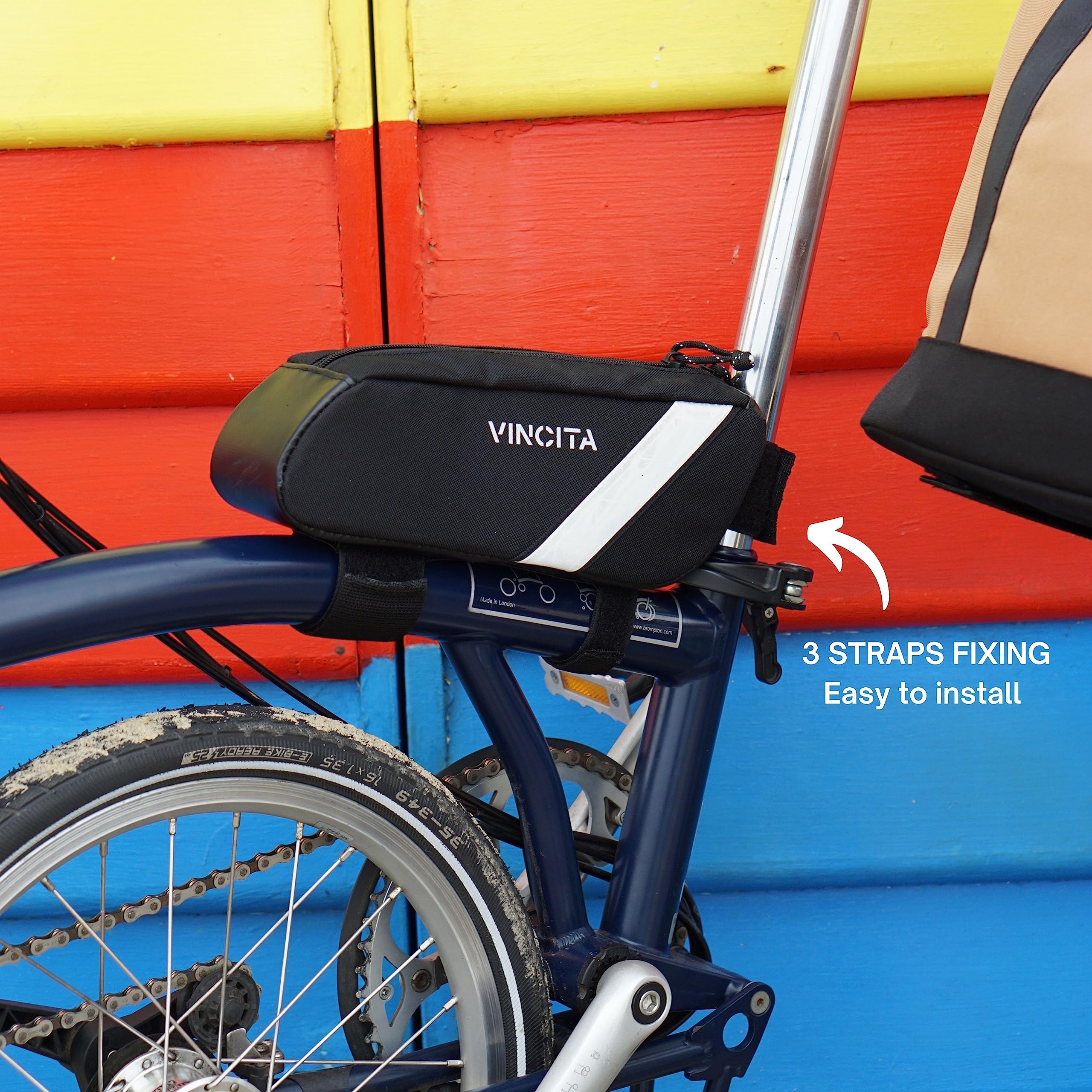 Vincita VOYAGE Frame Bag for Brompton Bike (Blue, Small) - 1L