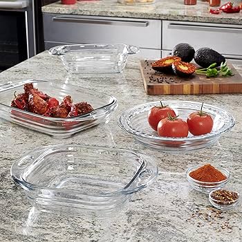 Amazon.com: Anchor Hocking 4 Piece FireKing Glass Baking Dish