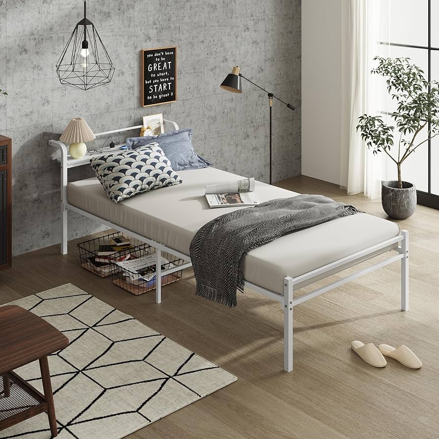 Amazon｜WLIVE ベッドフレーム ベッド シングル パイプベッド