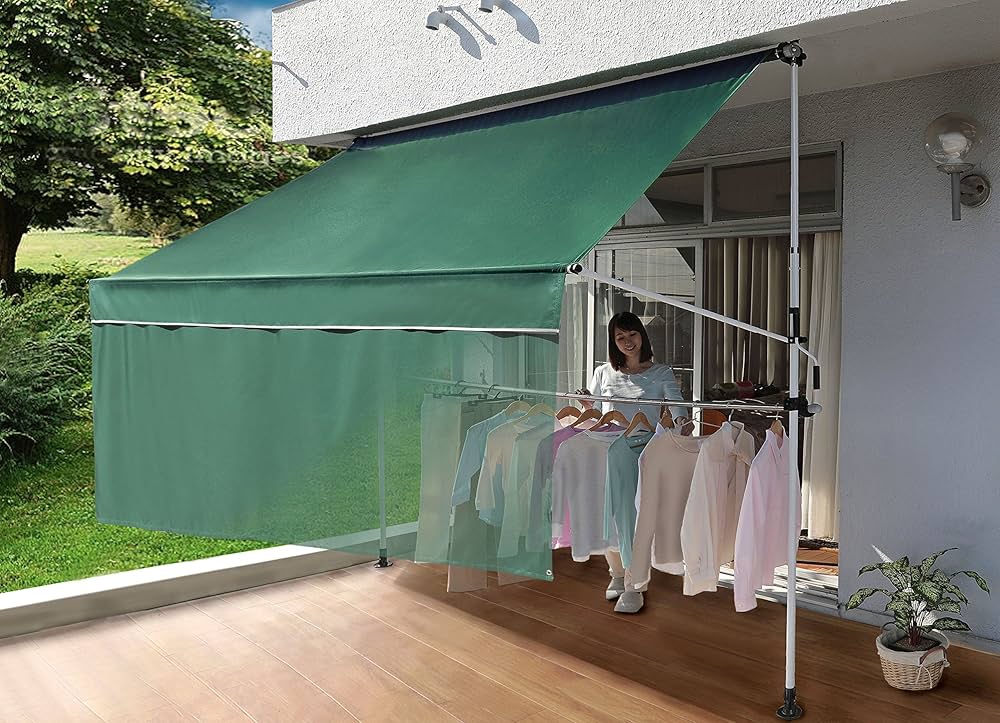 Amazon | リビングアウト(Living Out) 前幕と物干し竿付きオーニング