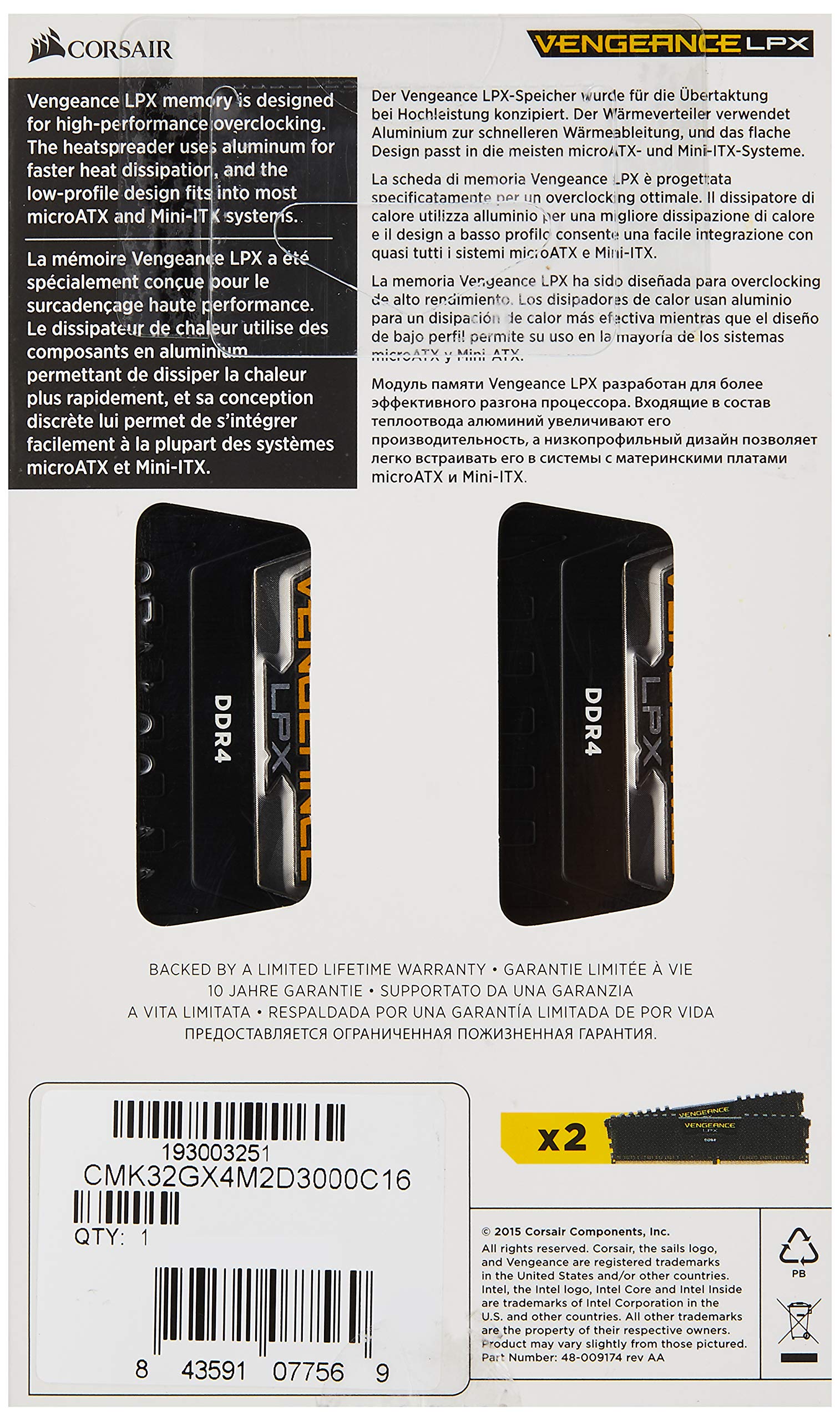 Amazon | CORSAIR DDR4-3000MHz デスクトップPC用 メモリモジュール