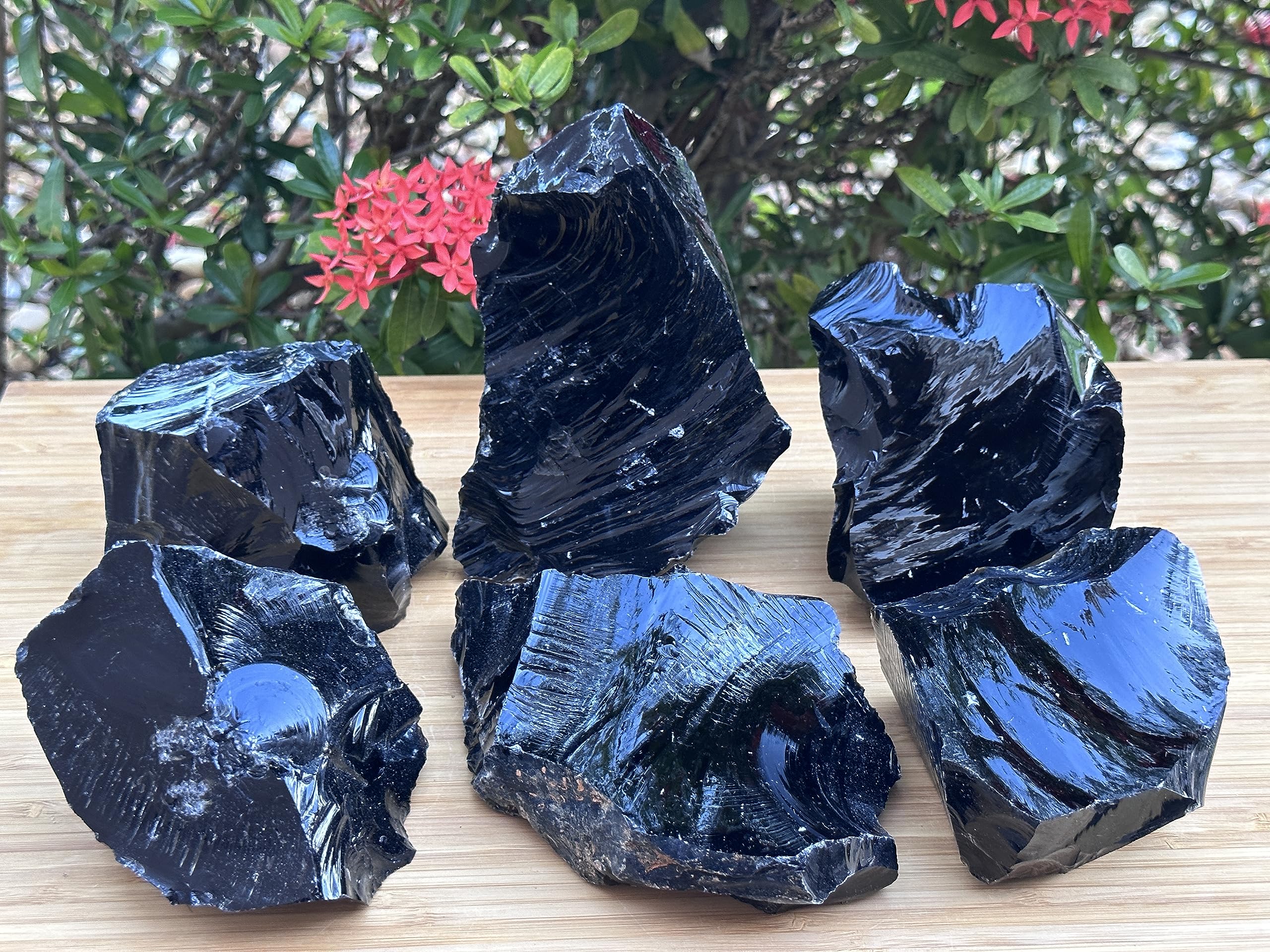 Amazon.co.jp: 特大ブラックオブシディアン原石 3~6インチ 天然黒曜石