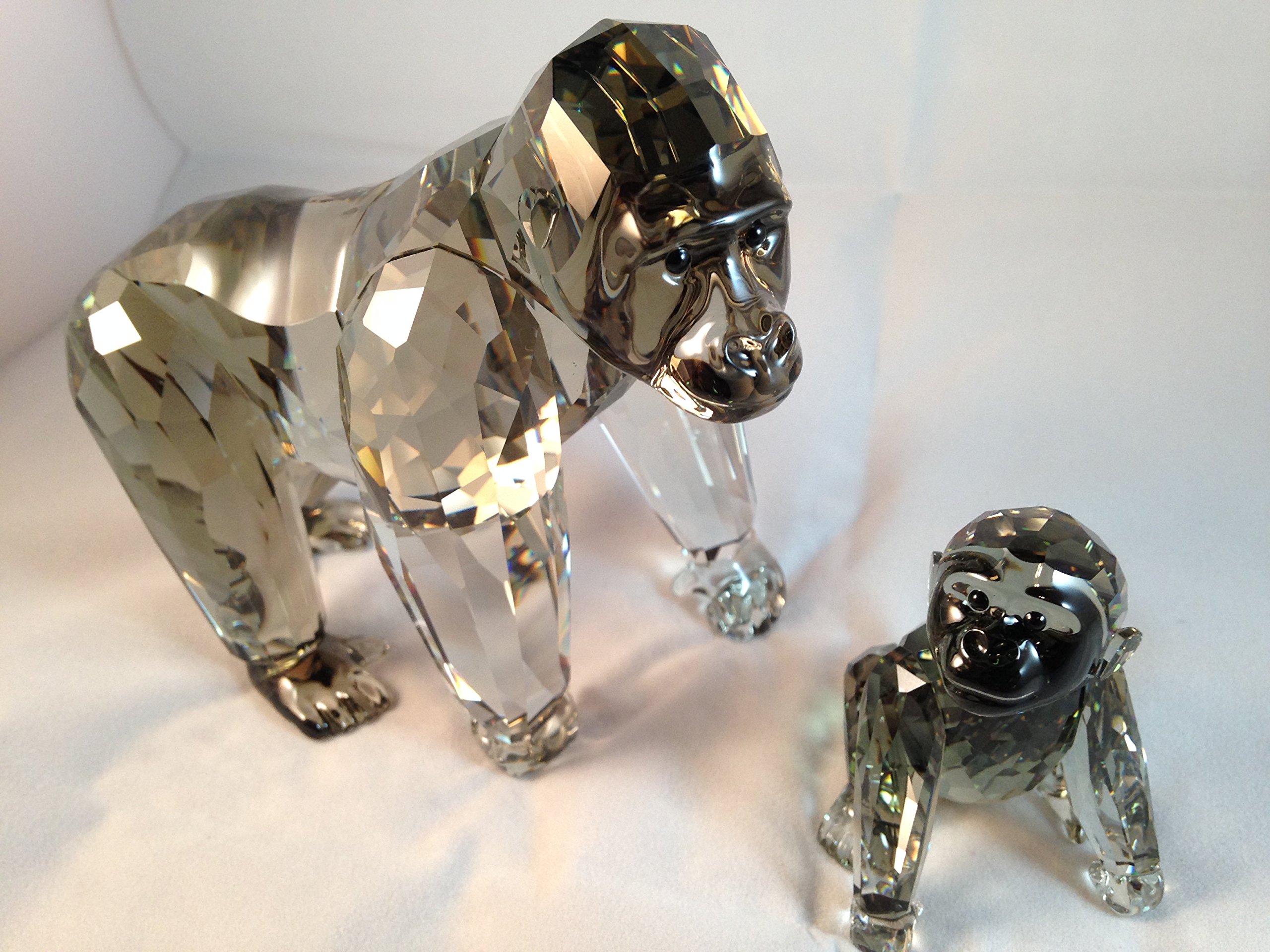 Amazon.co.jp: スワロフスキー クリスタル ゴリラ フィギュア 母と子牛