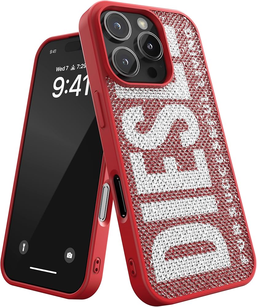 DIESEL ストーン装飾 iPhone16Pro用 ケース DIESEL ストーン装飾
