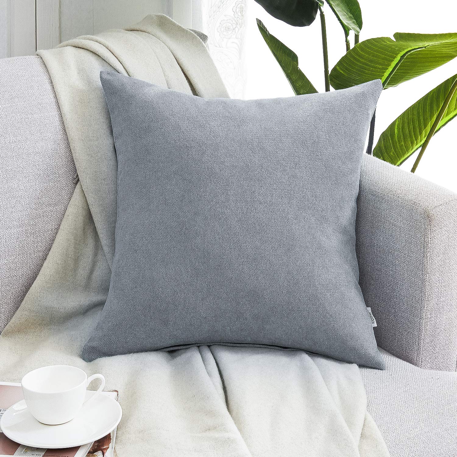 Amazon.co.jp: Topfinel クッションカバー リネンっぽい 65×65cm 北欧