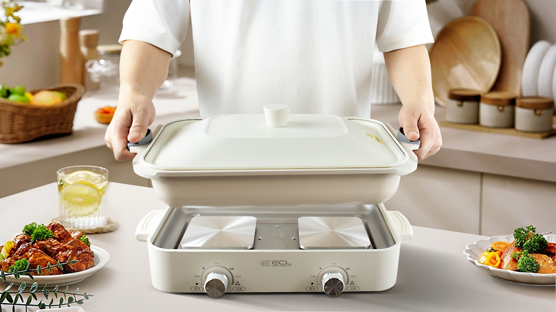 Amazon | ホットプレート 焼肉プレート グリル鍋 1200W セパレート