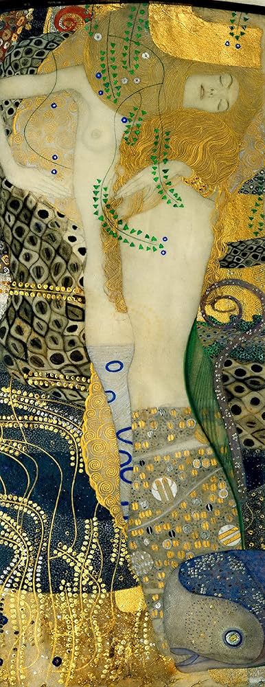 Amazon｜水中のエルフ水蛇ポスターPoster Gustav Klimtグスタフ