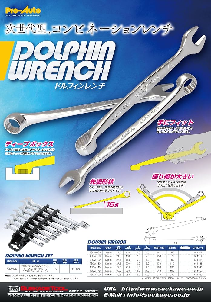Amazon | Pro-Auto 7本組ドルフィンレンチセット 43DW7S | レンチセット