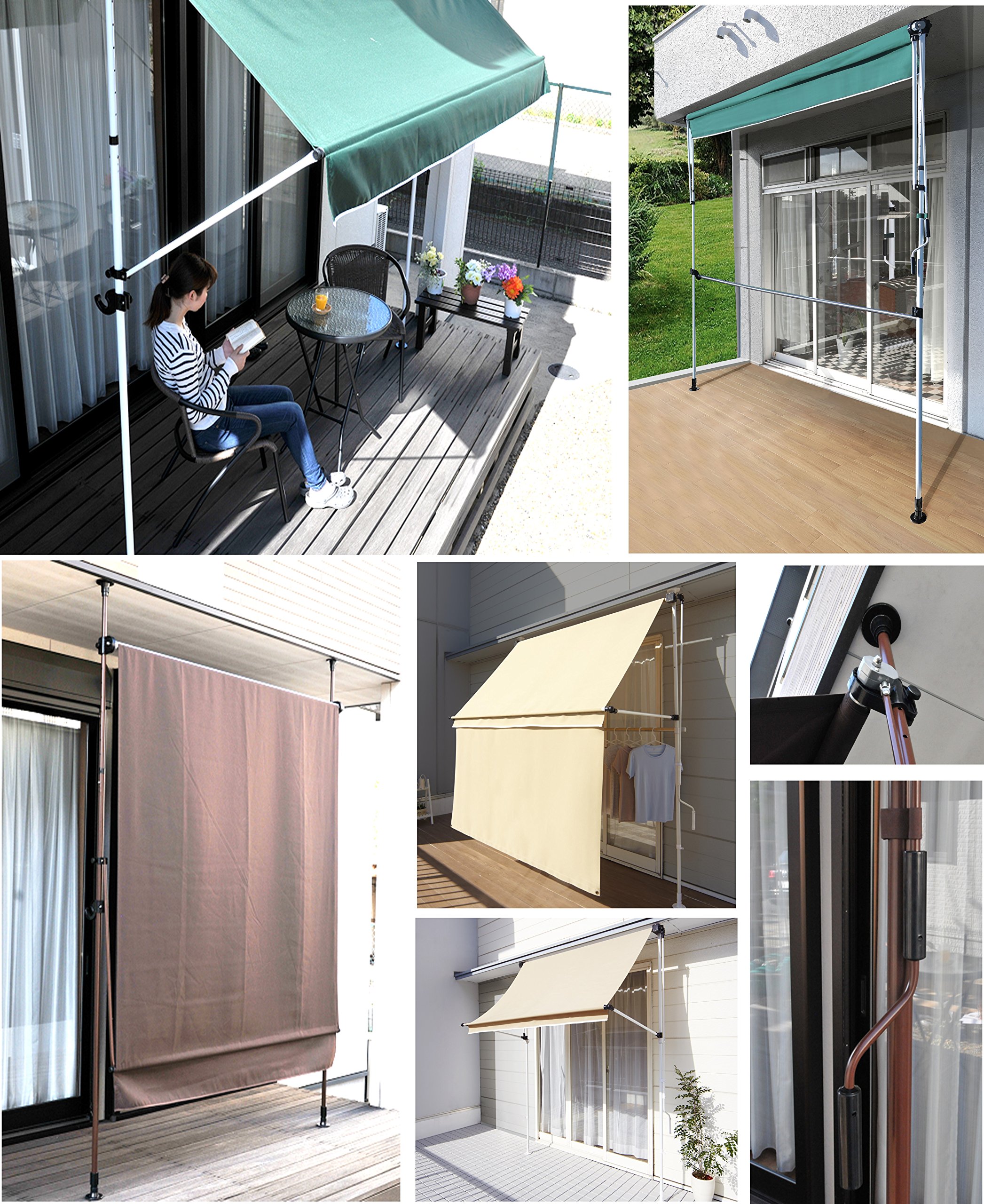 Amazon | リビングアウト(Living Out) 前幕と物干し竿付きオーニング