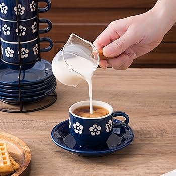 Amazon.com | Original Heart 6-pieces Espresso Cups with Saucers