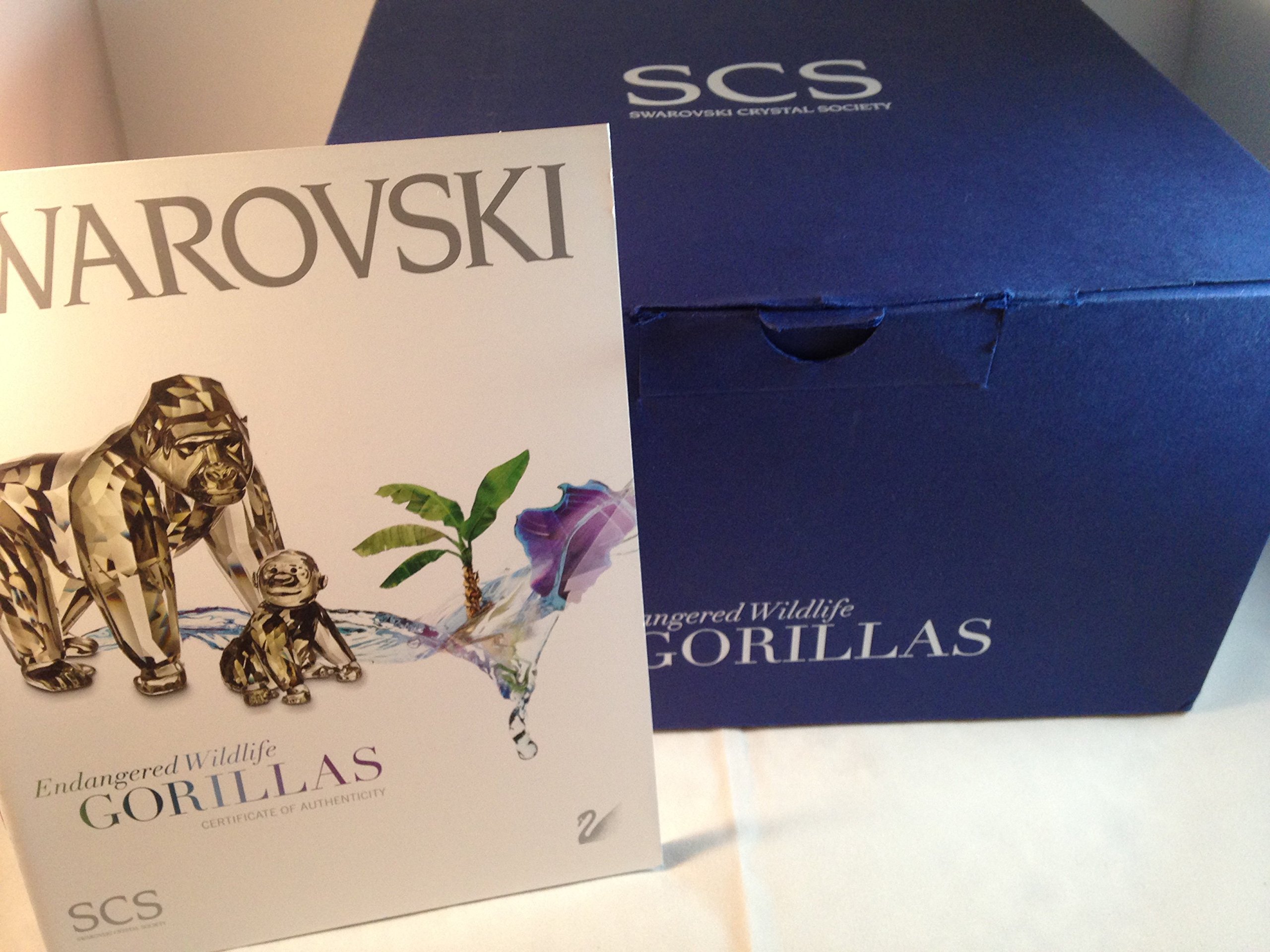 Amazon.co.jp: スワロフスキー クリスタル ゴリラ フィギュア 母と子牛