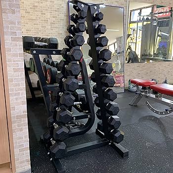 Amazon | 縦型ダンベルラック＆ヘックスダンベル1㎏～10㎏ セット