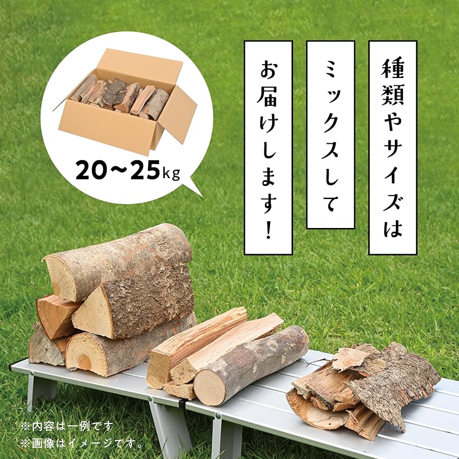 Amazon.co.jp: みんなの薪 大サイズ 広葉樹ミックスセット 20cm～25cm