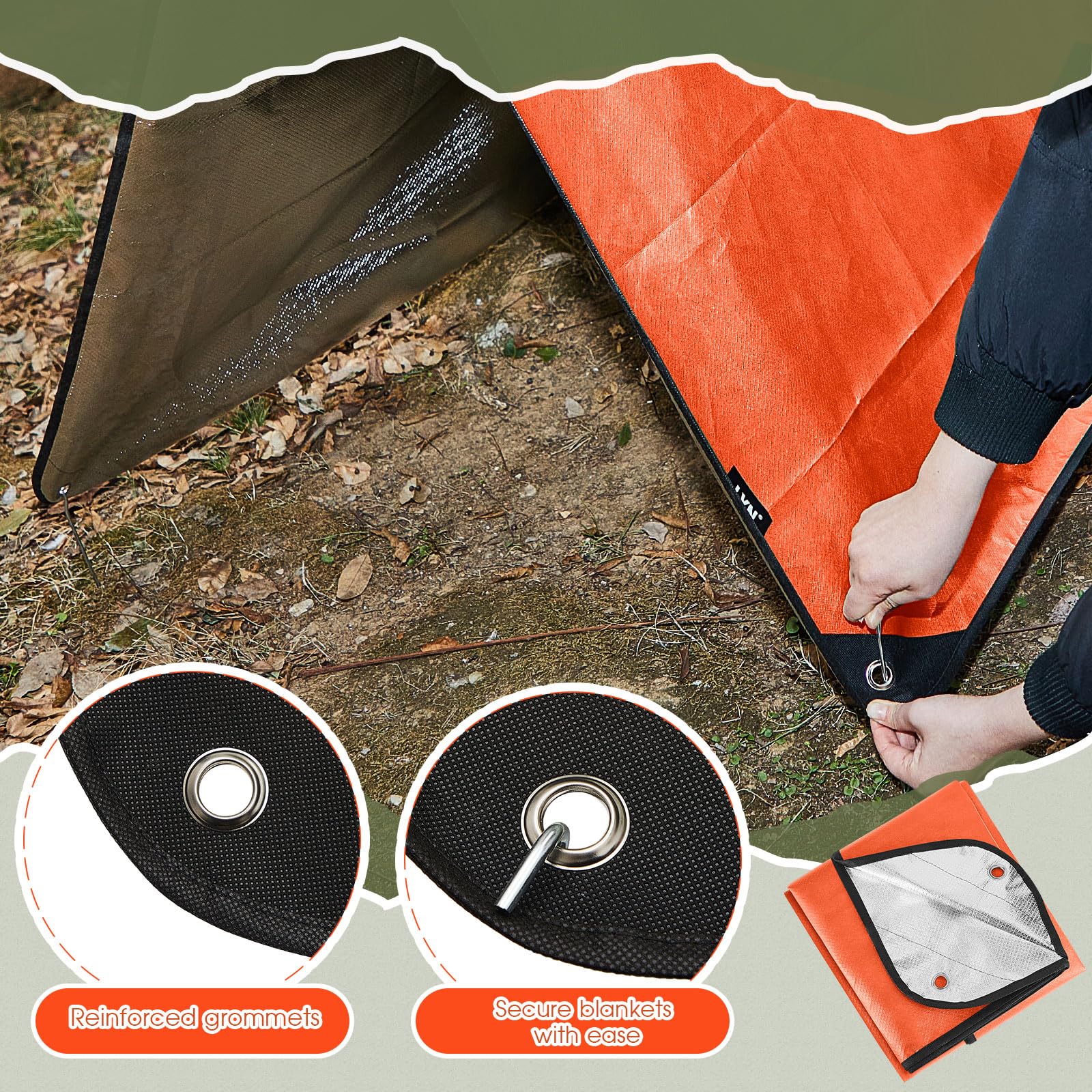 Amazon.co.jp: Kingdder 高耐久断熱タープ緊急ブランケット サバイバル