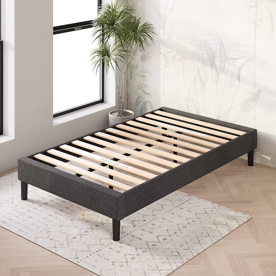 Amazon｜ZINUS 布張り ベッドフレーム シングル Curtis Upholstered