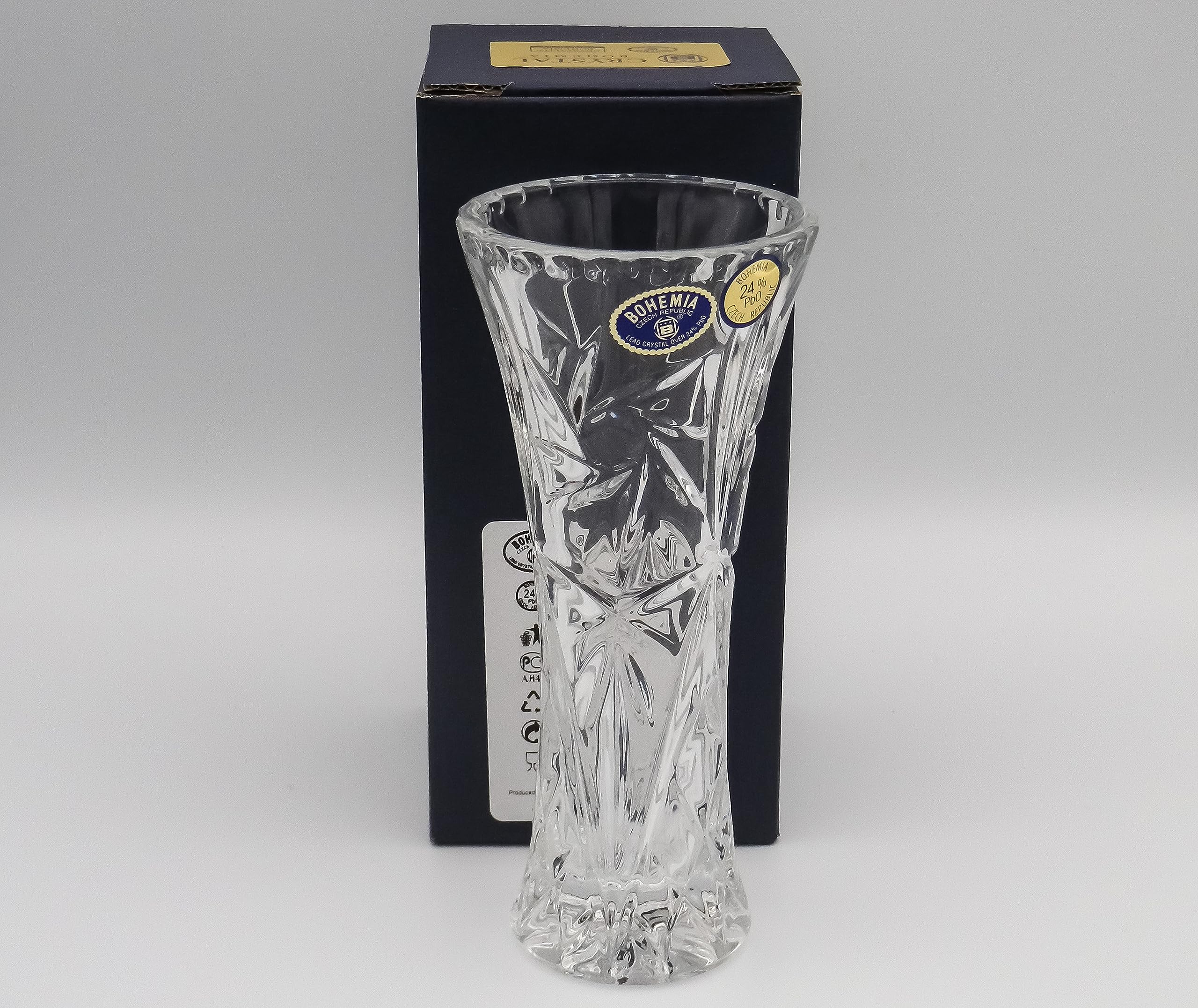 Amazon.co.jp: ボヘミアングラス クリスタル 花瓶 高さ15cm 80210