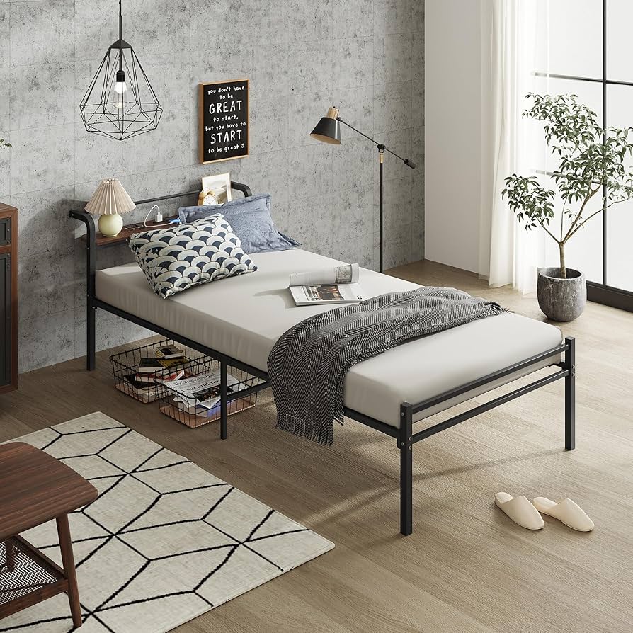 未開封 WLIVE ベッド フレーム シングル パイプ コンセント付 3 Amazon