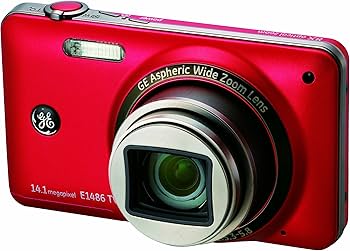 Amazon | GE デジタルカメラ 1410万画素 光学8倍 レッド E1486TW RD